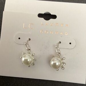 LC Lauren Conrad Silver Pearl Earrings